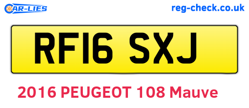 RF16SXJ are the vehicle registration plates.