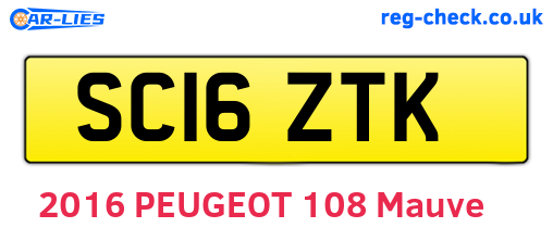 SC16ZTK are the vehicle registration plates.