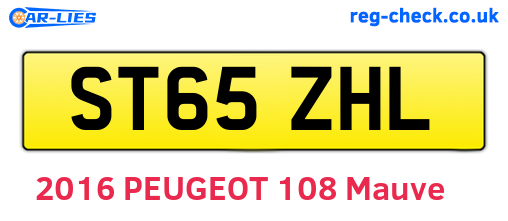 ST65ZHL are the vehicle registration plates.