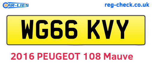 WG66KVY are the vehicle registration plates.