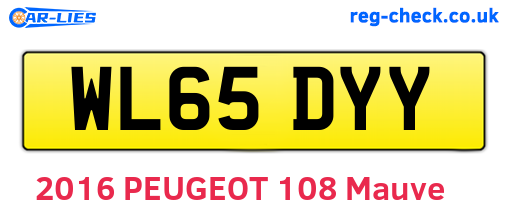 WL65DYY are the vehicle registration plates.