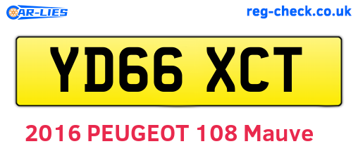 YD66XCT are the vehicle registration plates.
