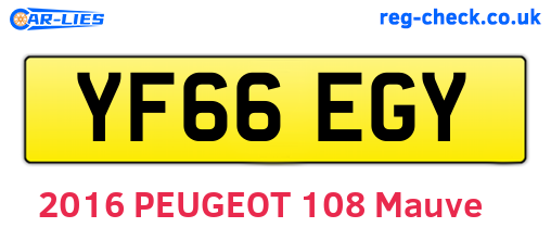 YF66EGY are the vehicle registration plates.
