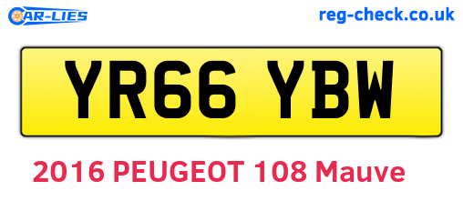 YR66YBW are the vehicle registration plates.