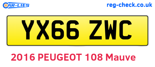 YX66ZWC are the vehicle registration plates.