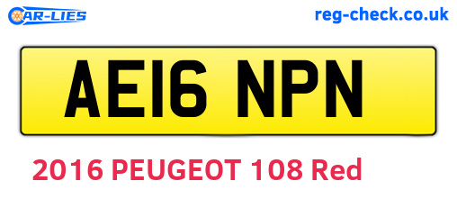 AE16NPN are the vehicle registration plates.