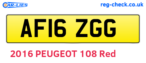 AF16ZGG are the vehicle registration plates.