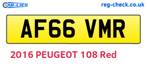 AF66VMR are the vehicle registration plates.