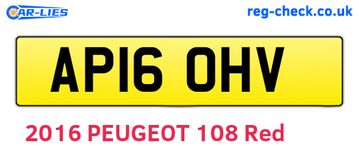 AP16OHV are the vehicle registration plates.