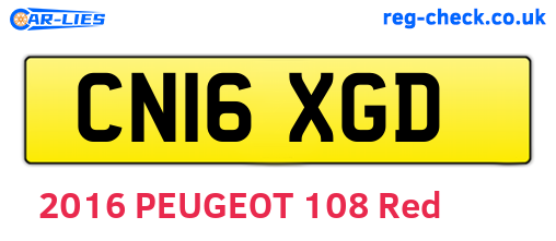 CN16XGD are the vehicle registration plates.