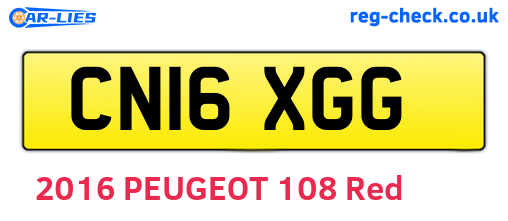 CN16XGG are the vehicle registration plates.