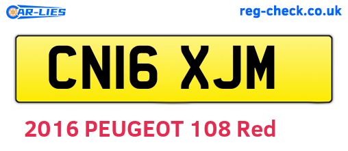 CN16XJM are the vehicle registration plates.