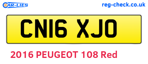 CN16XJO are the vehicle registration plates.
