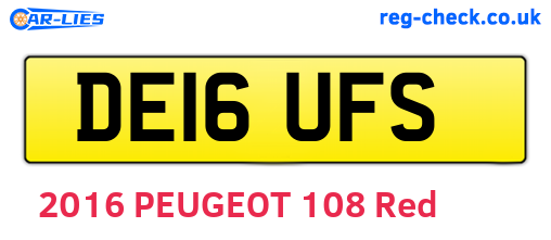 DE16UFS are the vehicle registration plates.