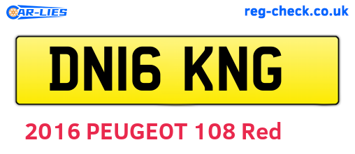 DN16KNG are the vehicle registration plates.