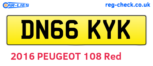 DN66KYK are the vehicle registration plates.