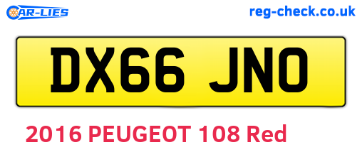 DX66JNO are the vehicle registration plates.