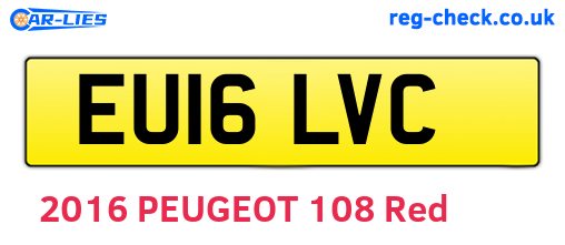 EU16LVC are the vehicle registration plates.