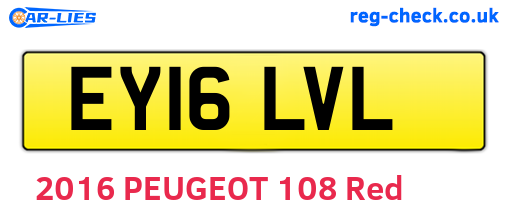 EY16LVL are the vehicle registration plates.