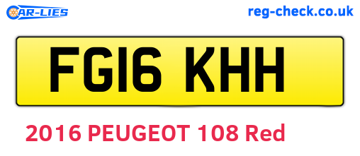 FG16KHH are the vehicle registration plates.