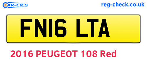 FN16LTA are the vehicle registration plates.
