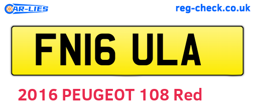 FN16ULA are the vehicle registration plates.