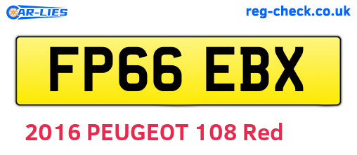 FP66EBX are the vehicle registration plates.