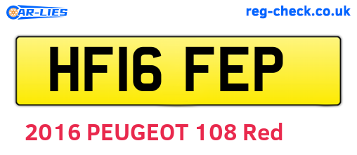 HF16FEP are the vehicle registration plates.