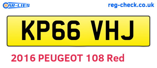 KP66VHJ are the vehicle registration plates.