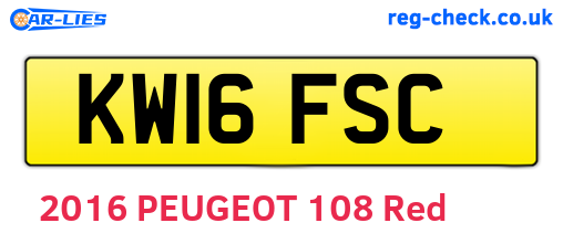 KW16FSC are the vehicle registration plates.