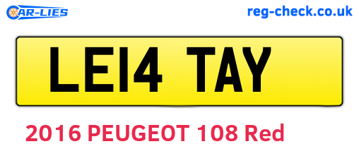 LE14TAY are the vehicle registration plates.