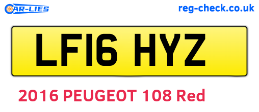 LF16HYZ are the vehicle registration plates.