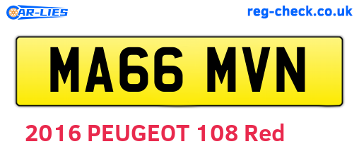 MA66MVN are the vehicle registration plates.