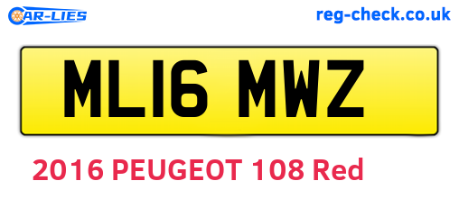 ML16MWZ are the vehicle registration plates.