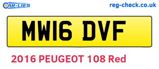 MW16DVF are the vehicle registration plates.