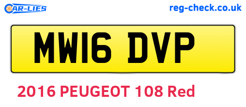 MW16DVP are the vehicle registration plates.