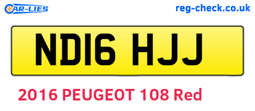 ND16HJJ are the vehicle registration plates.