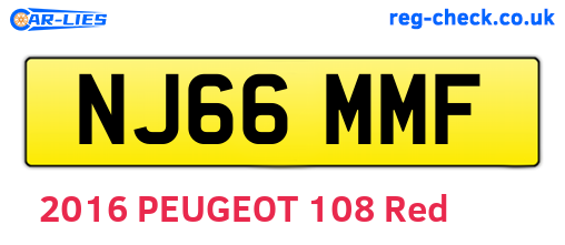 NJ66MMF are the vehicle registration plates.