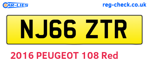NJ66ZTR are the vehicle registration plates.