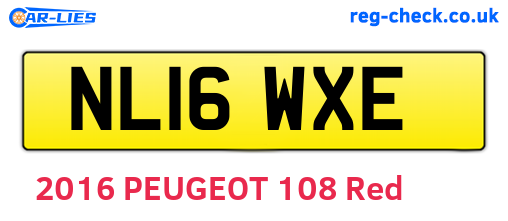 NL16WXE are the vehicle registration plates.