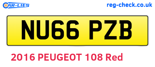 NU66PZB are the vehicle registration plates.