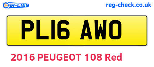PL16AWO are the vehicle registration plates.