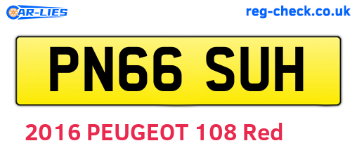 PN66SUH are the vehicle registration plates.