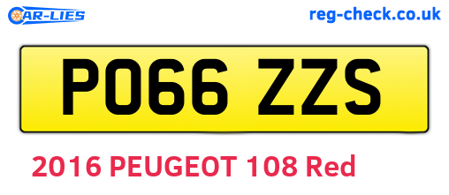 PO66ZZS are the vehicle registration plates.