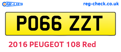 PO66ZZT are the vehicle registration plates.