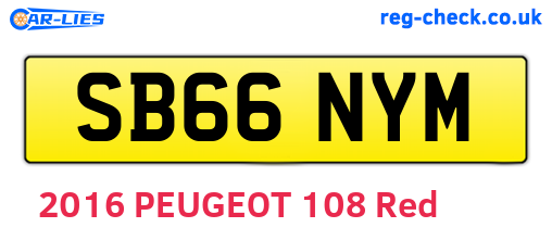 SB66NYM are the vehicle registration plates.