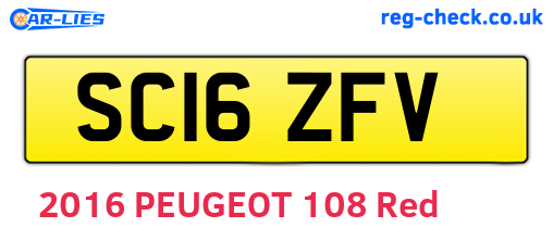 SC16ZFV are the vehicle registration plates.