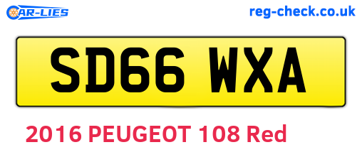 SD66WXA are the vehicle registration plates.