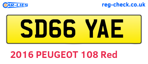 SD66YAE are the vehicle registration plates.