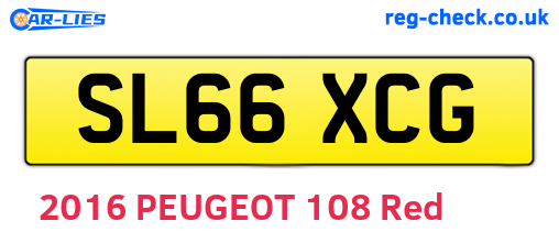 SL66XCG are the vehicle registration plates.